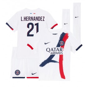 Paris Saint-Germain Lucas Hernandez #21 Borte skjorte til barn 2024-25 Kortermet (+ korte bukser)